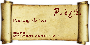 Pacsay Éva névjegykártya